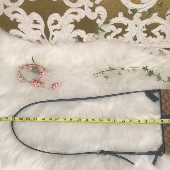 Coach brown-tan & teal crossbody bag - Picture 5 of 8